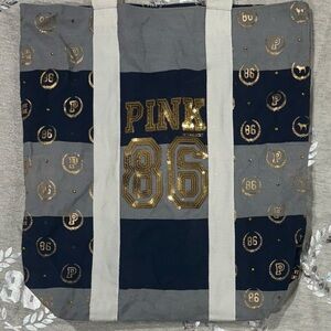 Victoria’s Secret PINK Vintage Bling Monogram Canvas Tote Bag